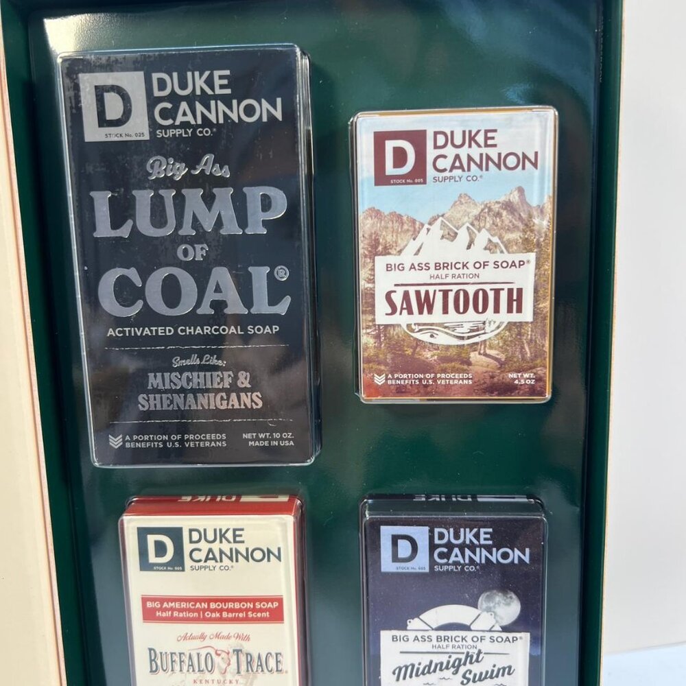 Duke Cannon Holiday Soap Gift Set Lump of Coal Sawtooth Bourbon Midnight Swim - Picture 2 of 5
